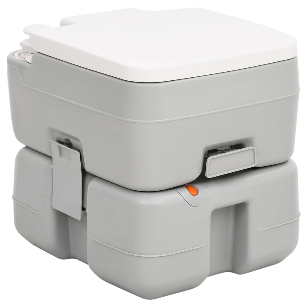 Berkfield Portable Camping Toilet Grey and White 15+10 L HDPE