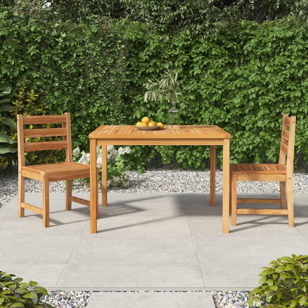 Berkfield 3 Piece Garden Dining Set Solid Wood Teak