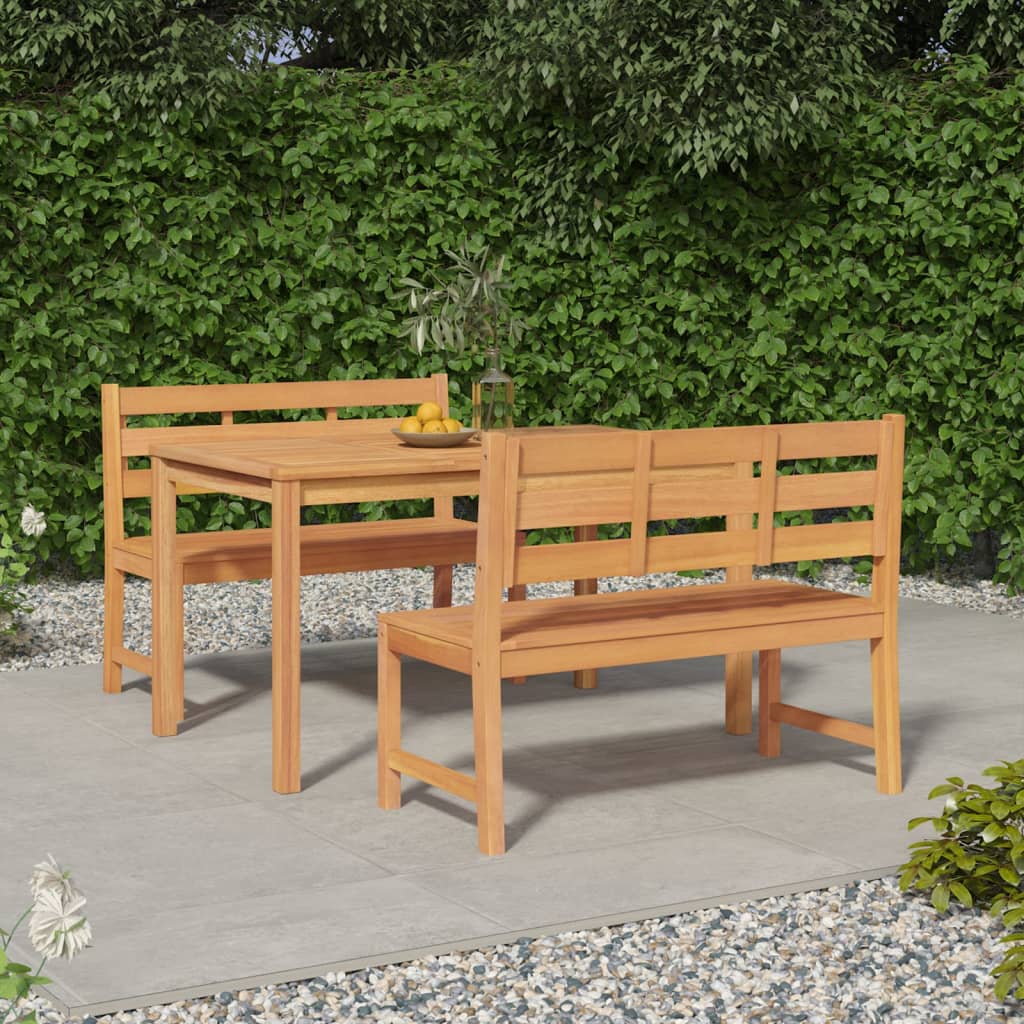 Berkfield 3 Piece Garden Dining Set Solid Wood Teak