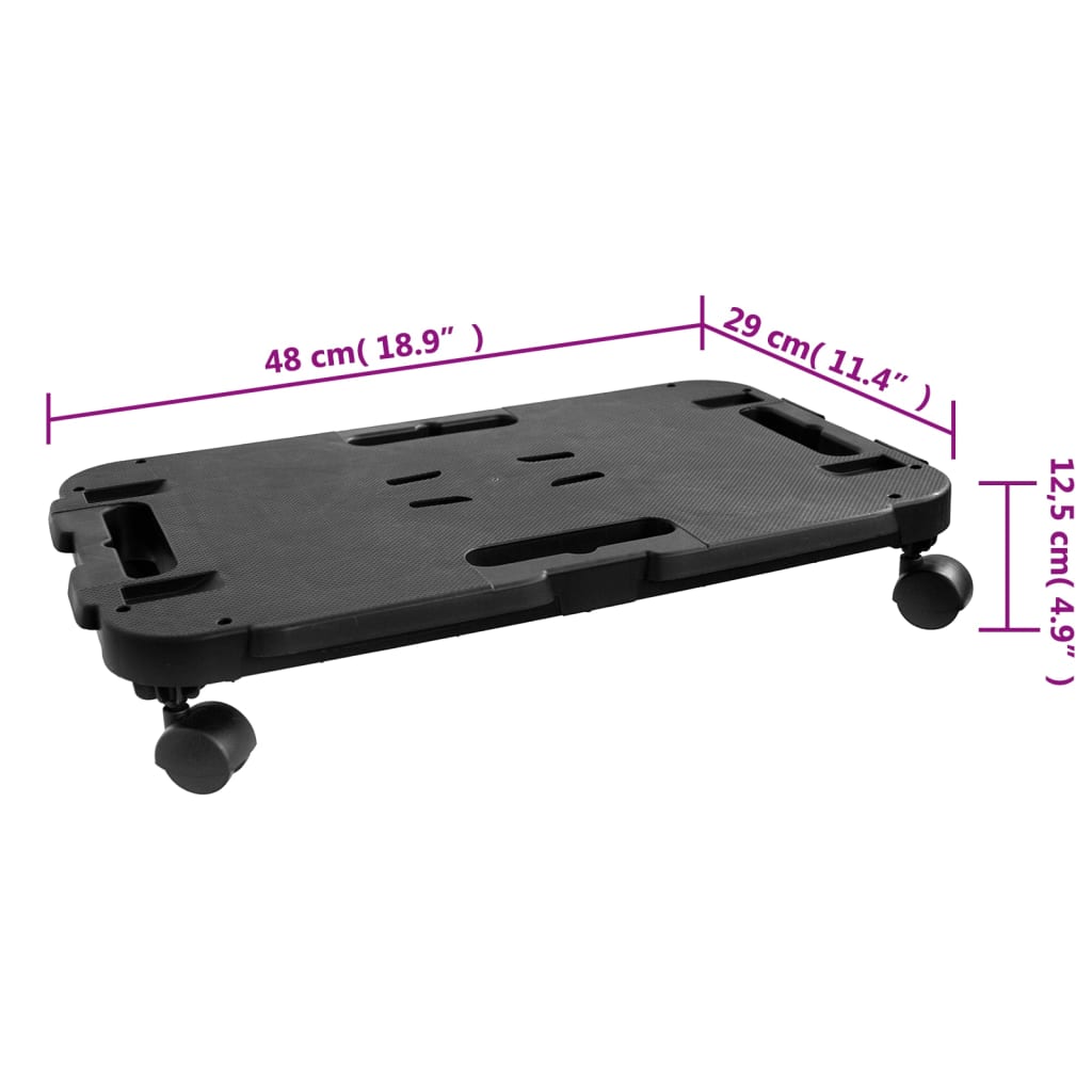 Berkfield Transport Trolleys 2 pcs Black Polypropylene 200 kg