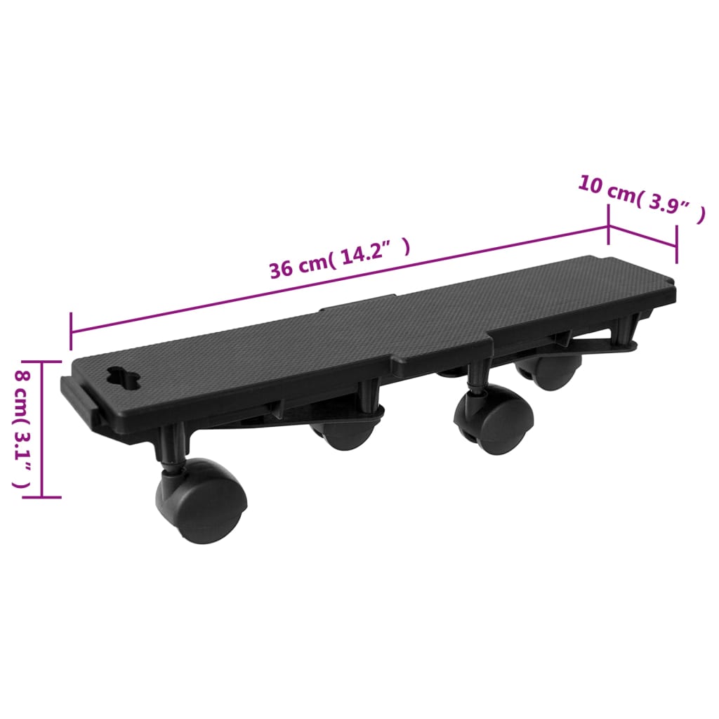 Berkfield Moving Dollies with 4 Wheels 6 pcs Black Polypropylene 170 kg
