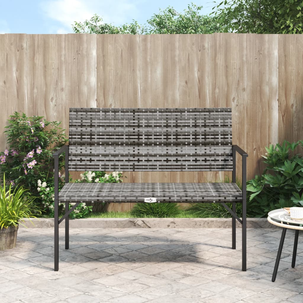 Berkfield 2 Seater Garden Bench Grey Poly Rattan Berkfield Home