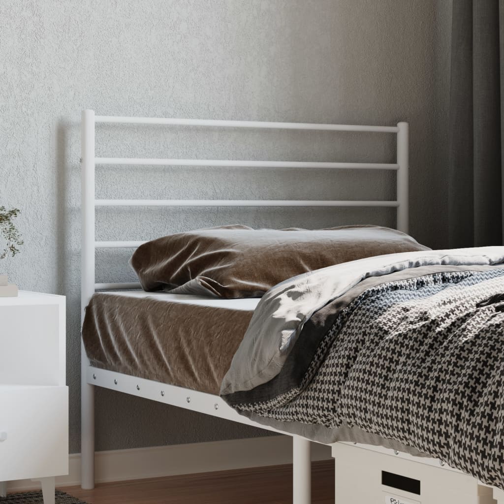 Berkfield Metal Headboard White 80 cm