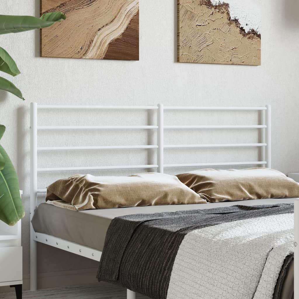 Berkfield Metal Headboard White 135 cm