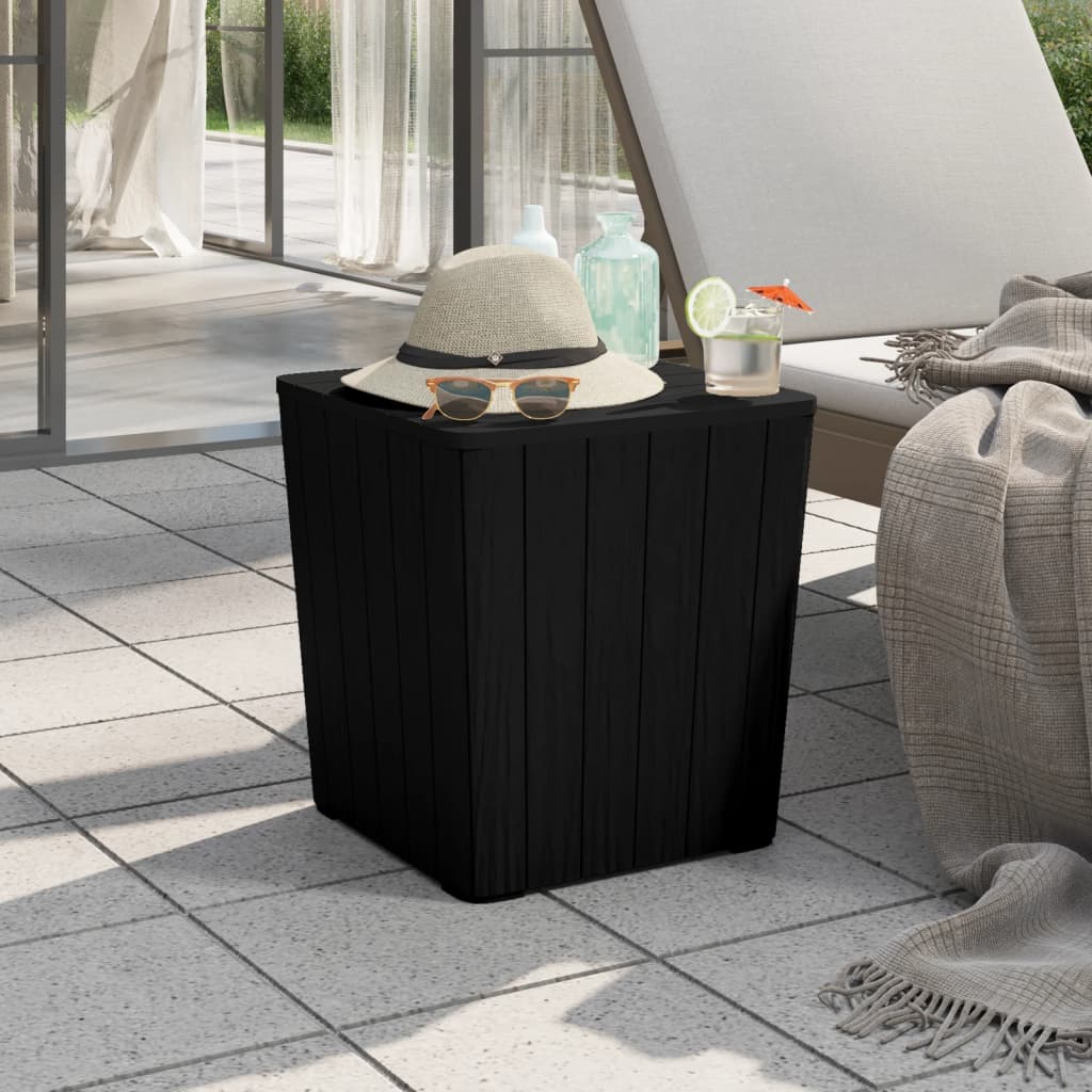 Berkfield Garden Table with Removable Lid Black Polypropylene