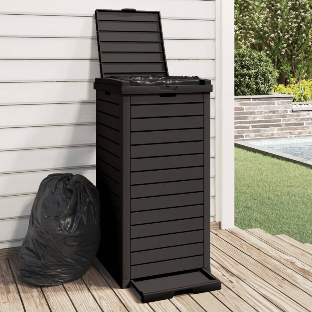Berkfield Outdoor Garbage Bin Black 41x41x86 cm Polypropylene