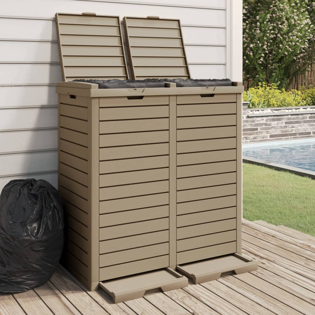 Berkfield Outdoor Garbage Bin Light Brown 78x41x86 cm Polypropylene
