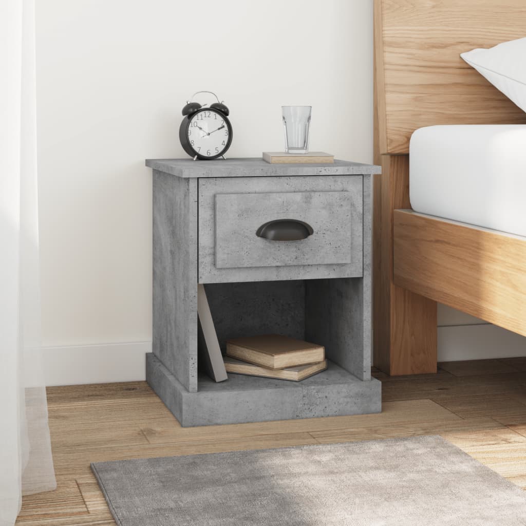 Berkfield Bedside Cabinets 2 pcs Concrete Grey 39x39x47.5 cm Engineered Wood