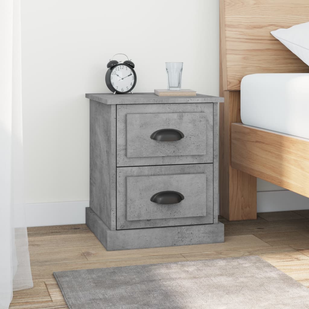 Berkfield Bedside Cabinet Concrete Grey 39x39x47.5 cm Engineered Wood