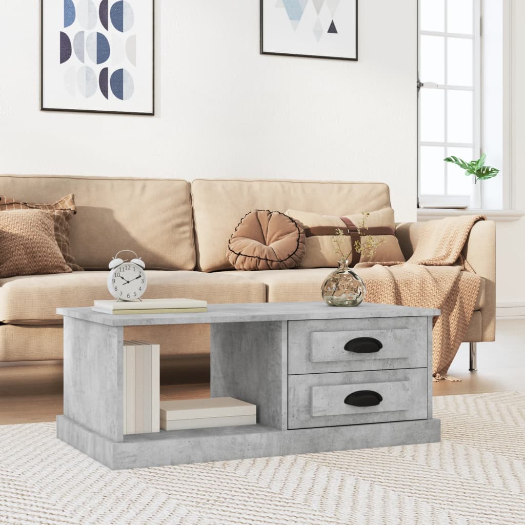 Berkfield Coffee Table Concrete Grey 90x50x35 cm Engineered Wood