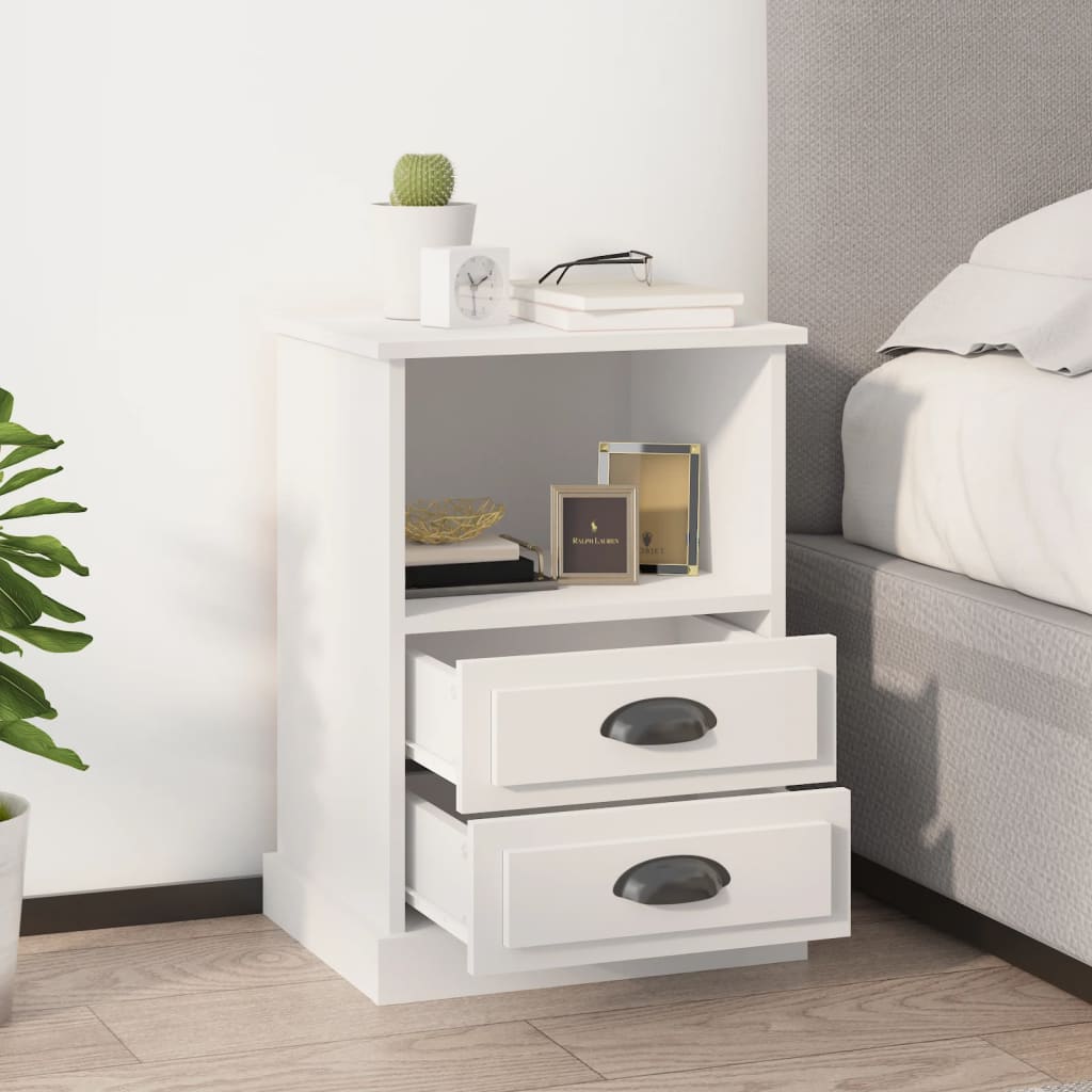 Berkfield Bedside Cabinets 2 pcs White 43x36x60 cm