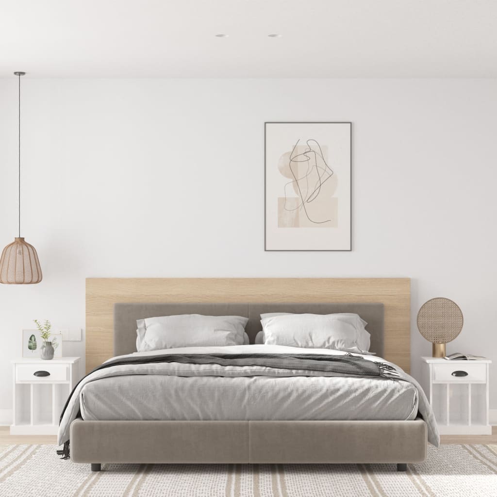 Berkfield Bedside Cabinets 2 pcs High Gloss White 43x36x50 cm