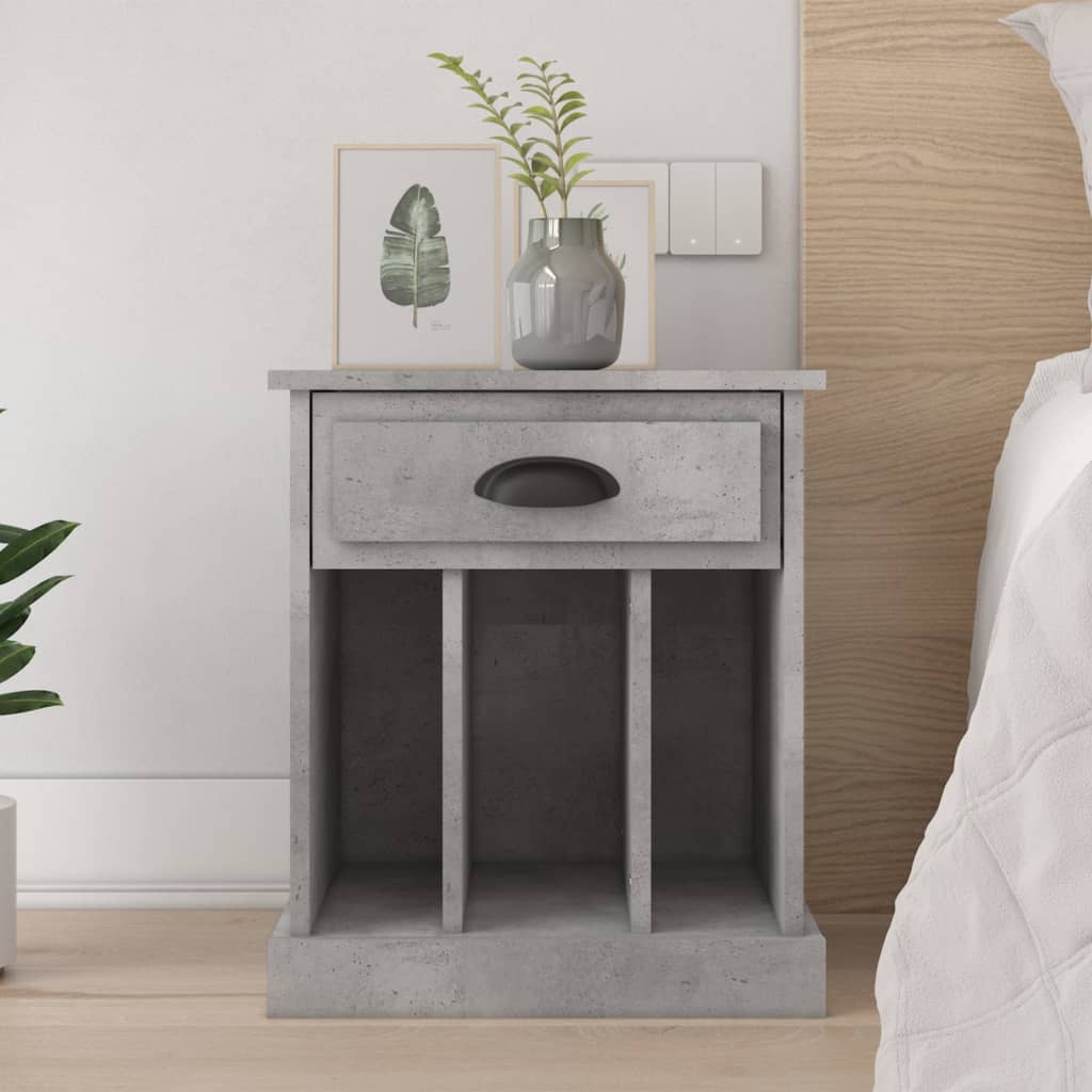 Berkfield Bedside Cabinet Concrete Grey 43x36x50 cm