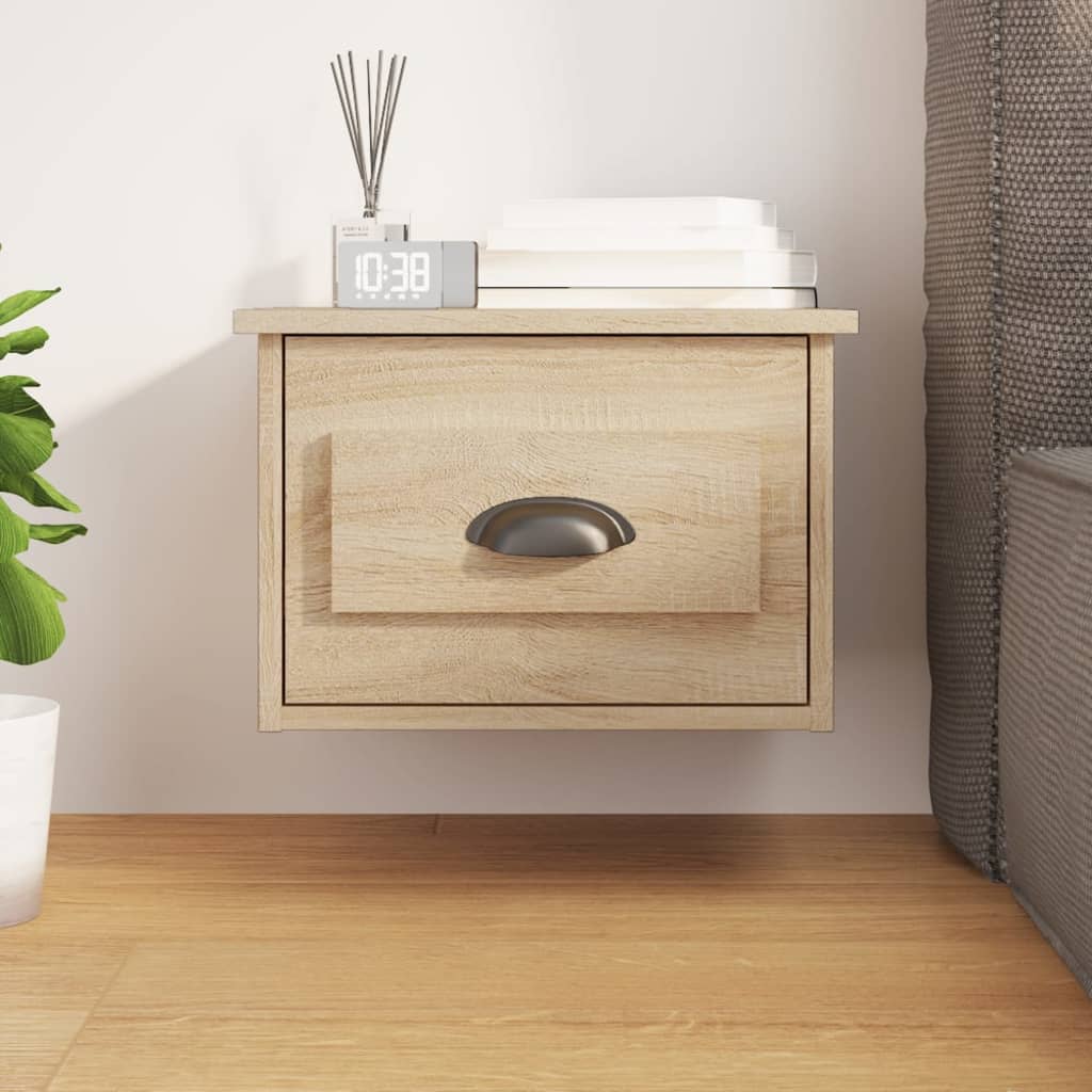 Berkfield Wall-mounted Bedside Cabinet Sonoma Oak 41.5x36x28cm