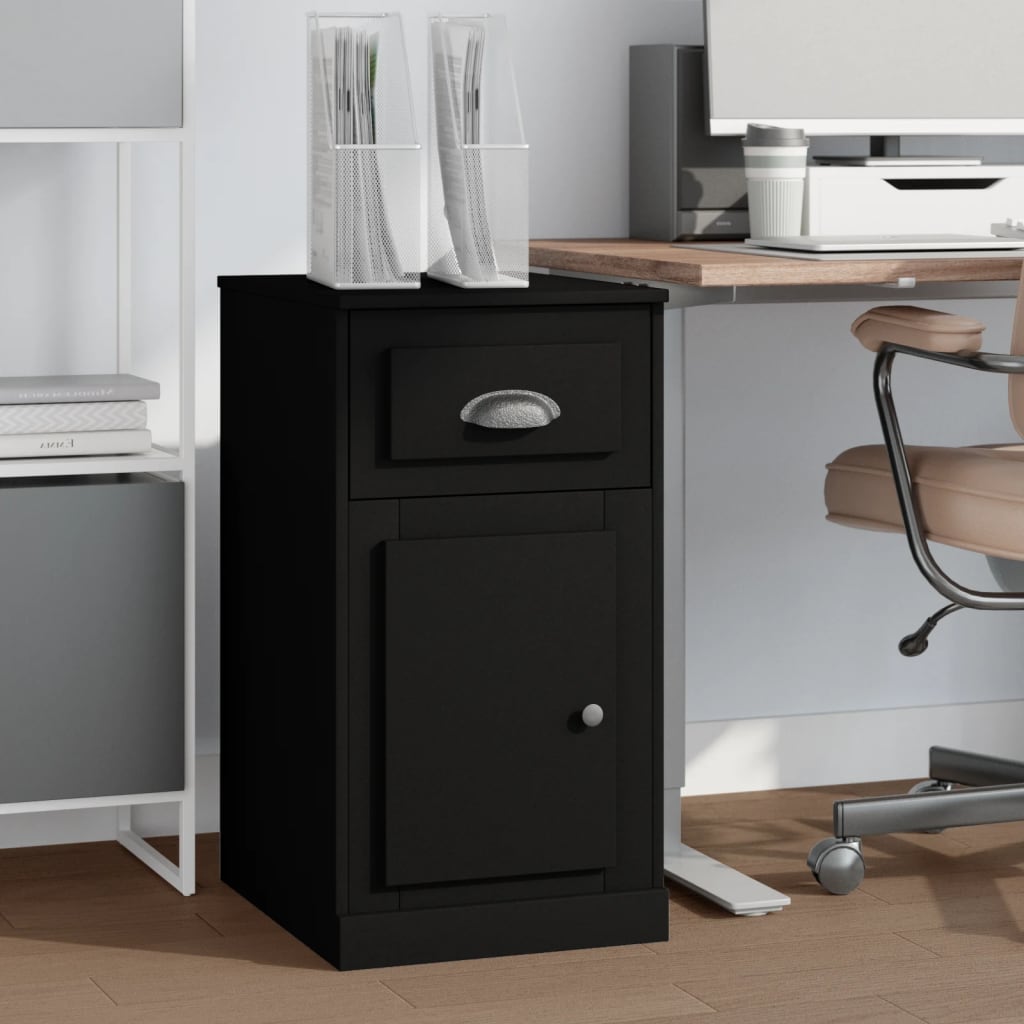 Berkfield Side Cabinet with Drawer Black 40x50x75 cm Engineered Wood