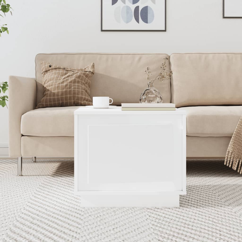 Berkfield Coffee Table High Gloss White 51x50x44 cm Engineered Wood