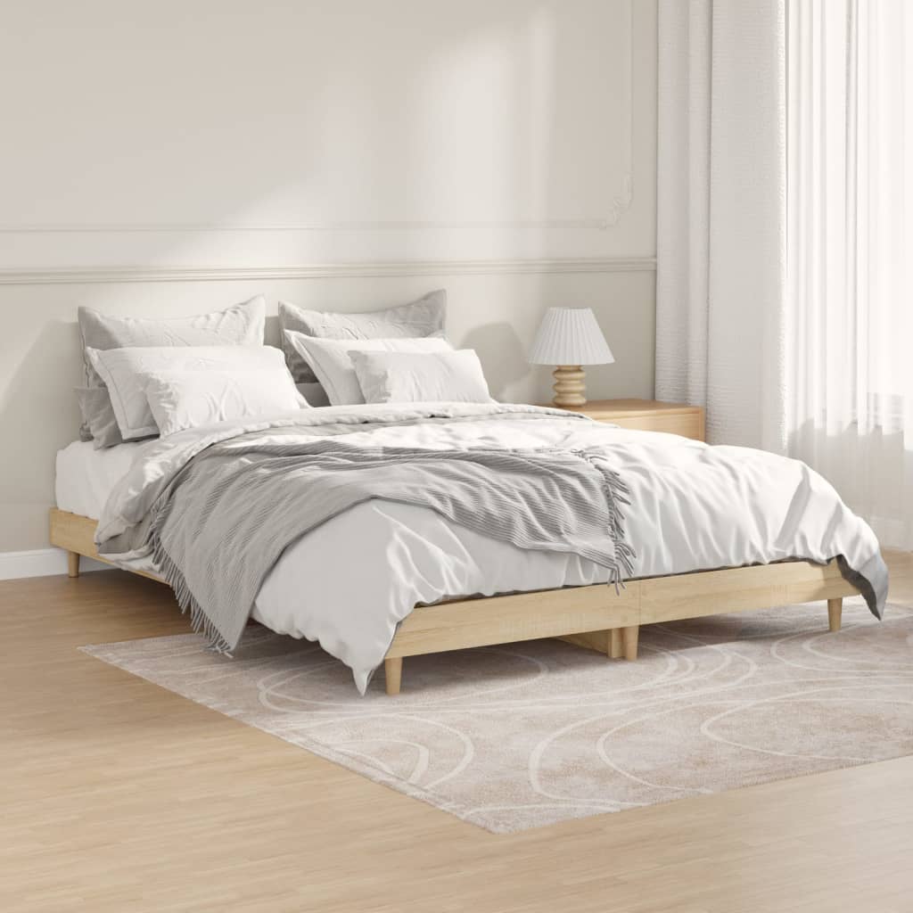 Berkfield Bed Frame Sonoma Oak 140x190 cm Engineered Wood