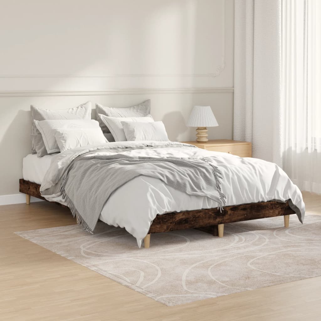 Berkfield Bed Frame Smoked Oak 120x190 cm Engineered Wood