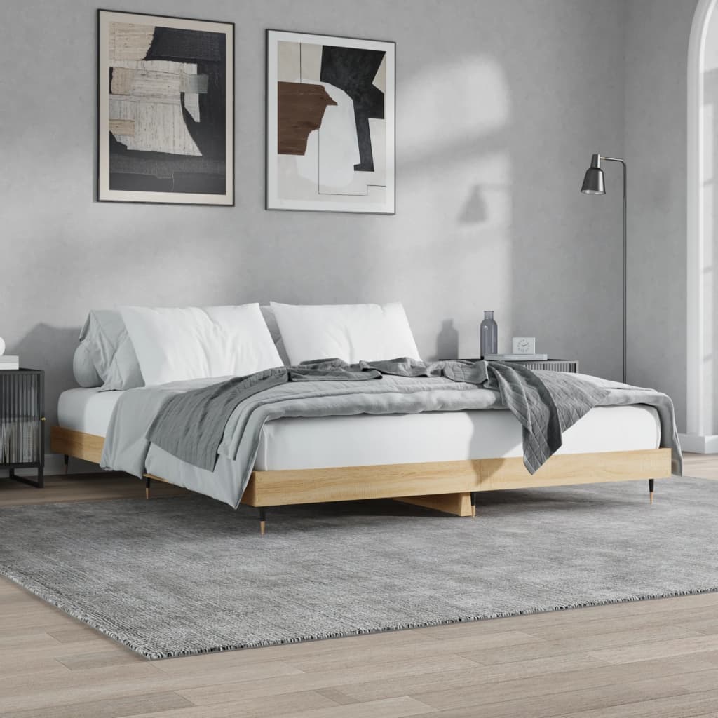 Berkfield Bed Frame Sonoma Oak 140x200 cm Engineered Wood