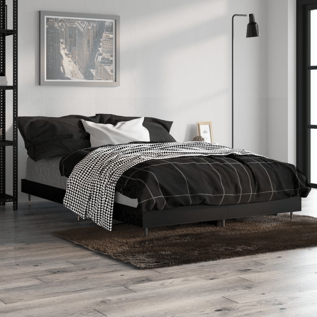 Berkfield Bed Frame Black 120x190 cm 4FT Small Double Engineered Wood