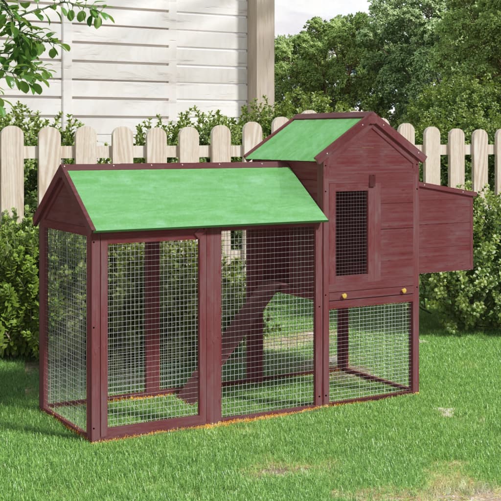 Berkfield Chicken Coop Mocha 193x65x117 cm Solid Wood Pine