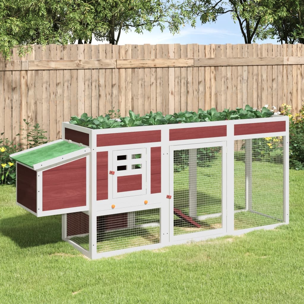 Berkfield Chicken Coop Mocha 204x50x84 cm Solid Wood Pine