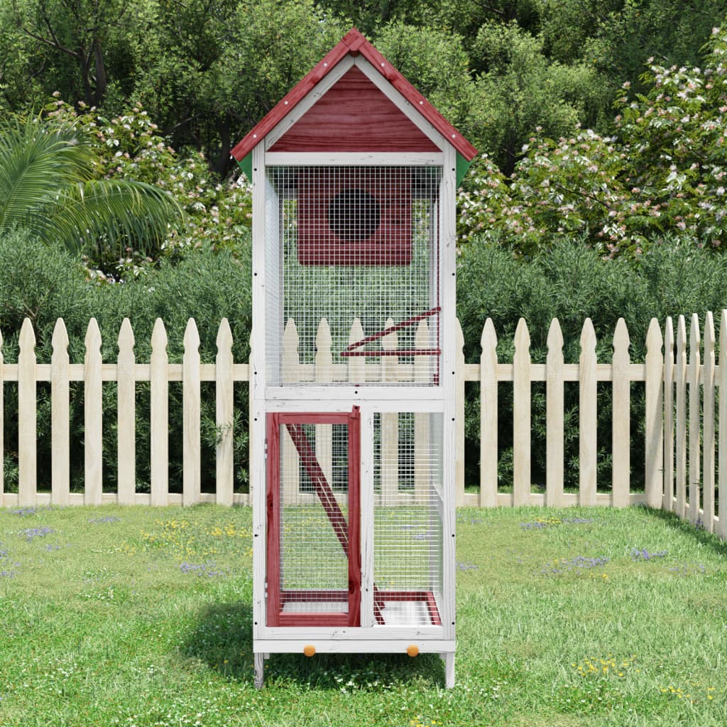 Berkfield Bird House Mocha 60x58.5x160 cm Solid Wood Pine