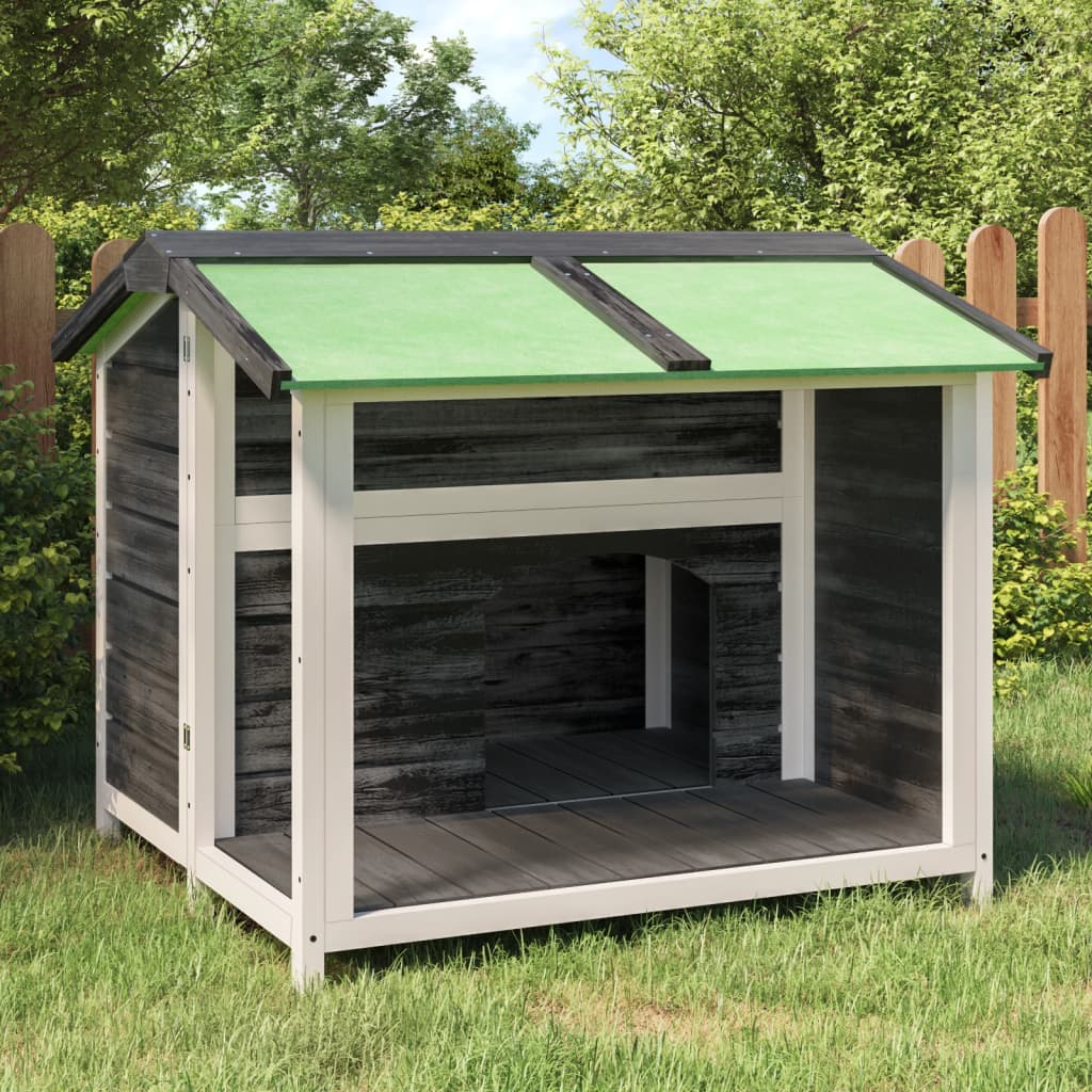 Berkfield Dog Kennel Grey 96x87x80.5 cm Solid Wood Pine