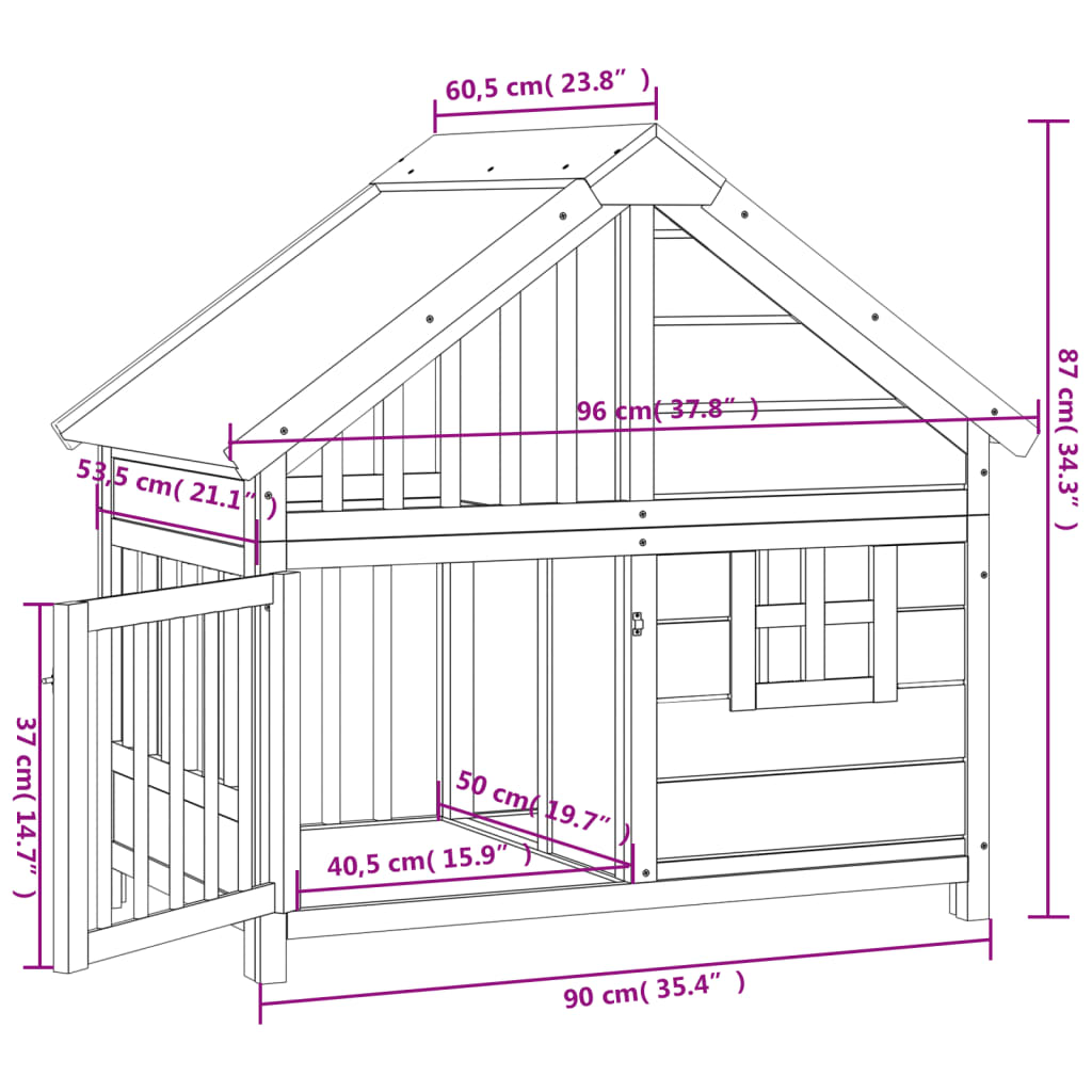 Berkfield Dog Kennel Mocha 96x60.5x87 cm Solid Wood Pine