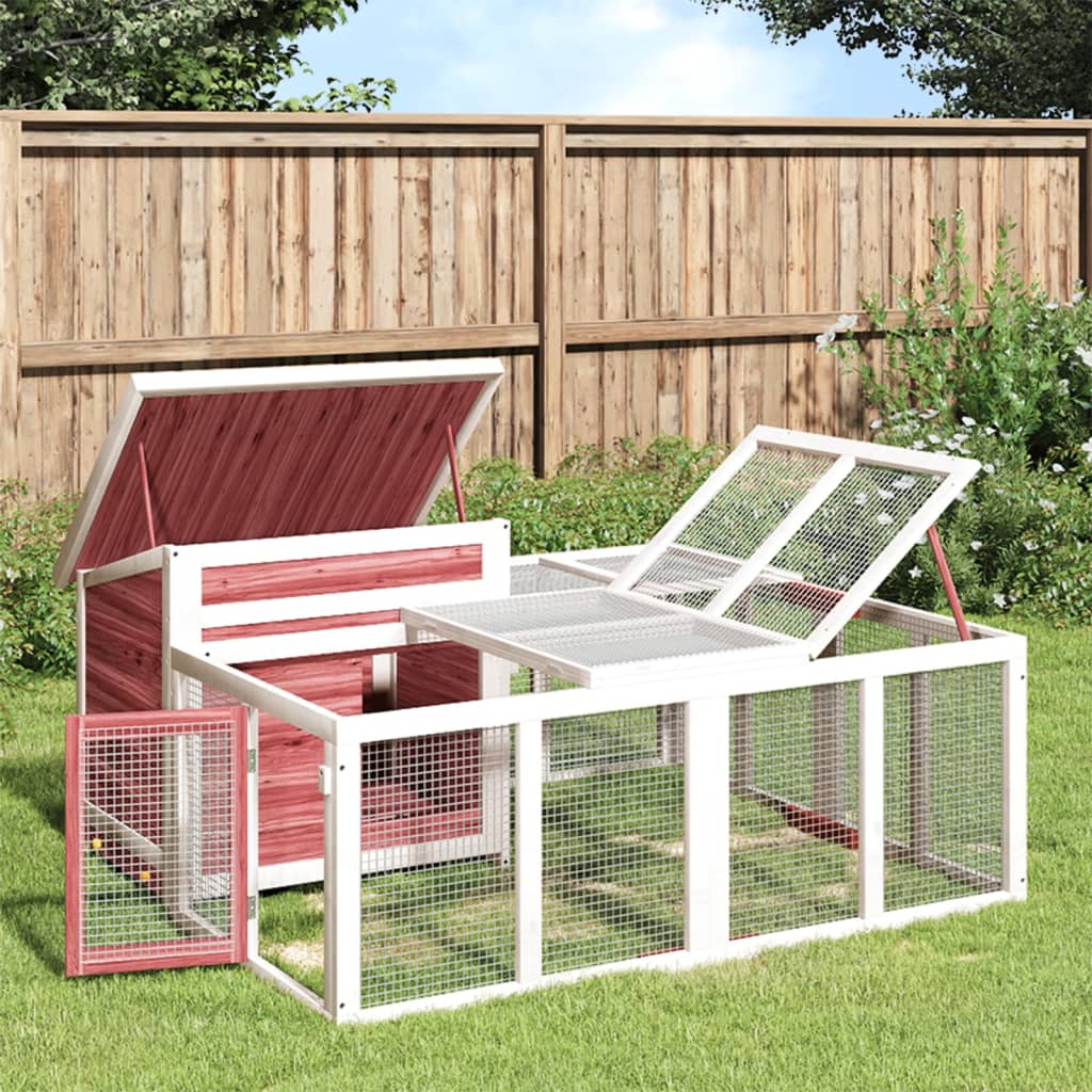 Berkfield Rabbit Hutch Mocha 144x123x67.5 cm Solid Wood Pine