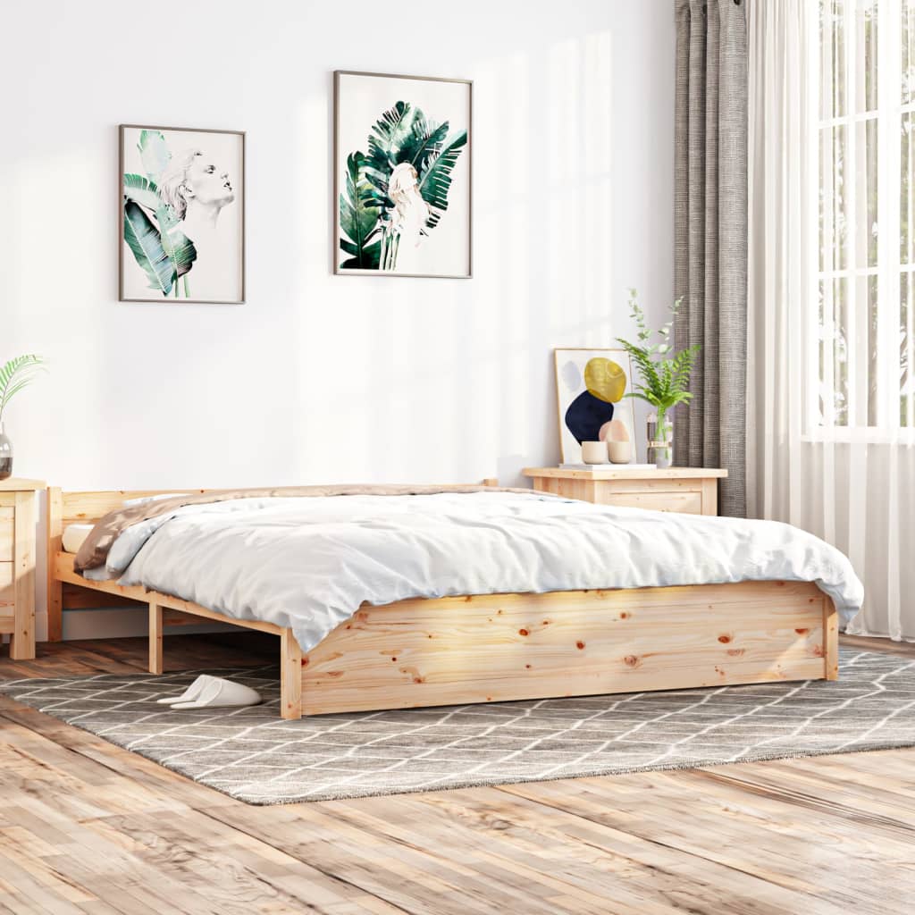 Berkfield Bed Frame Solid Wood 200x200 cm