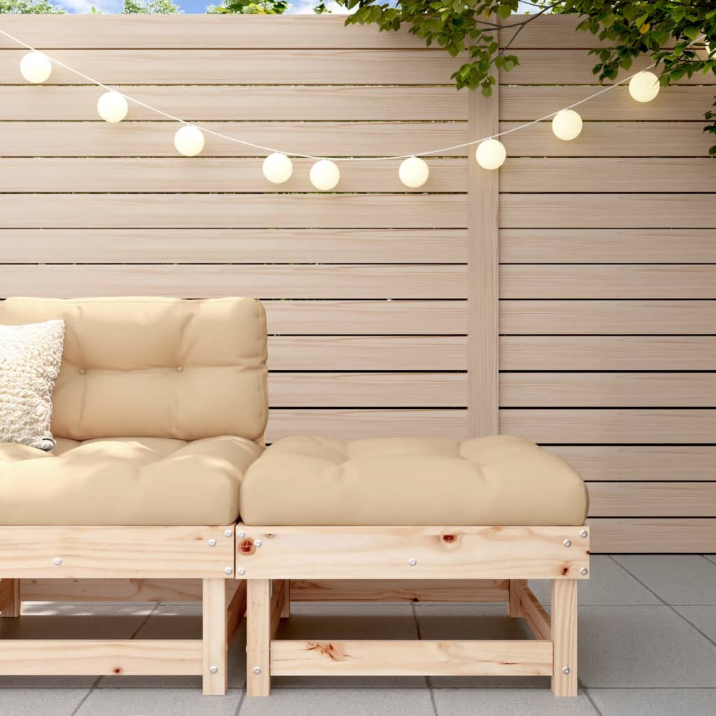 Berkfield Garden Footstool with Cushion Solid Wood Pine