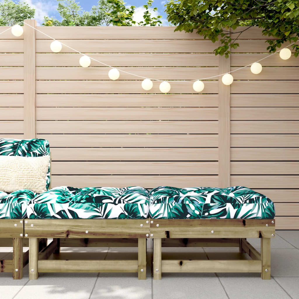 Berkfield Garden Footstools with Cushions 2pcs Impregnated Wood Pine