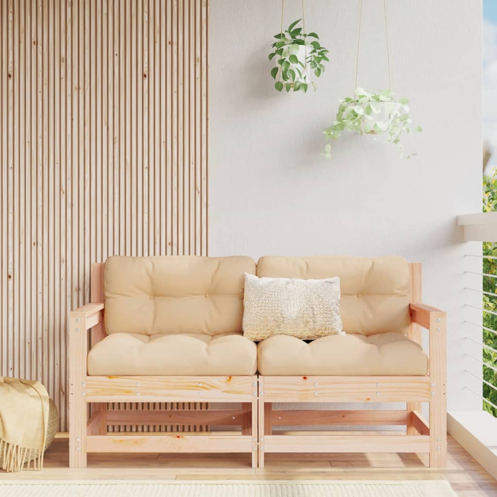 Berkfield Garden Chairs with Cushions 2 pcs Solid Wood Pine
