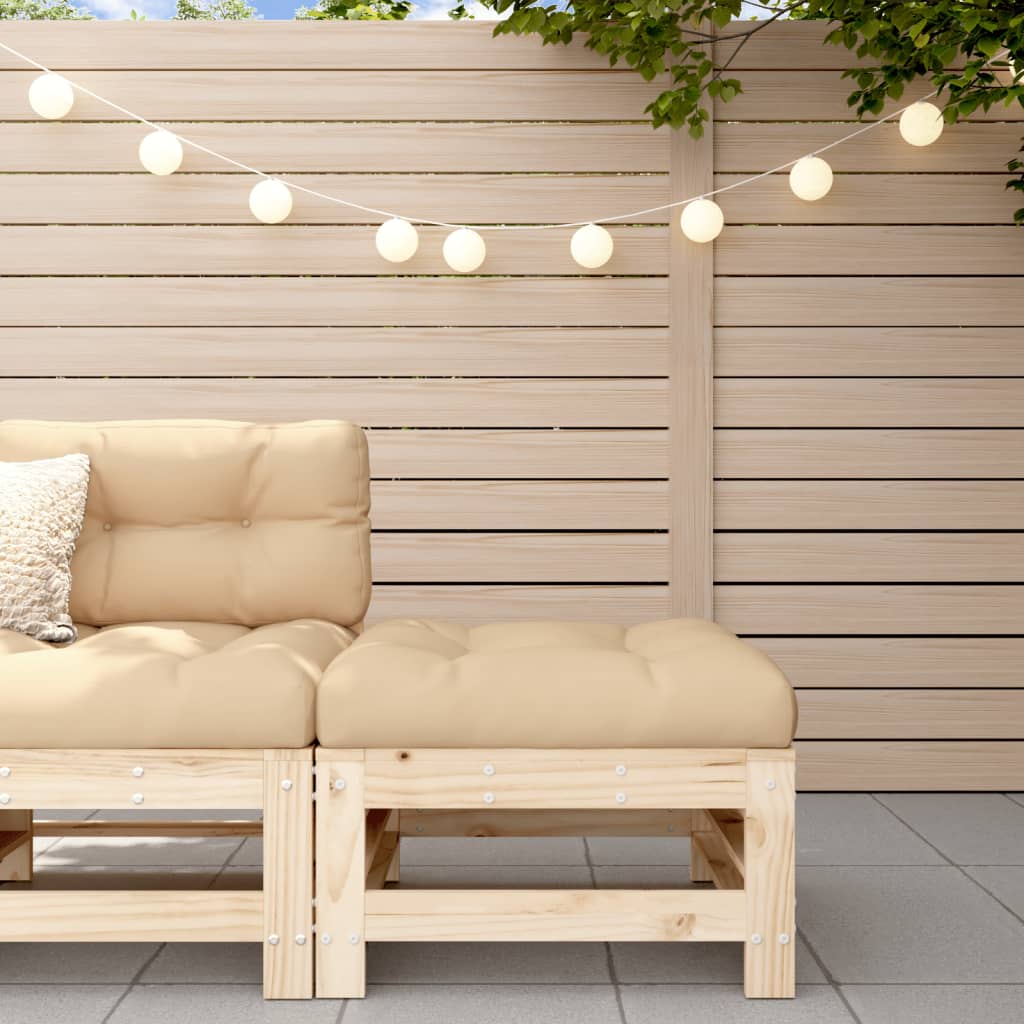 Berkfield Garden Footstool with Cushion Solid Wood Pine