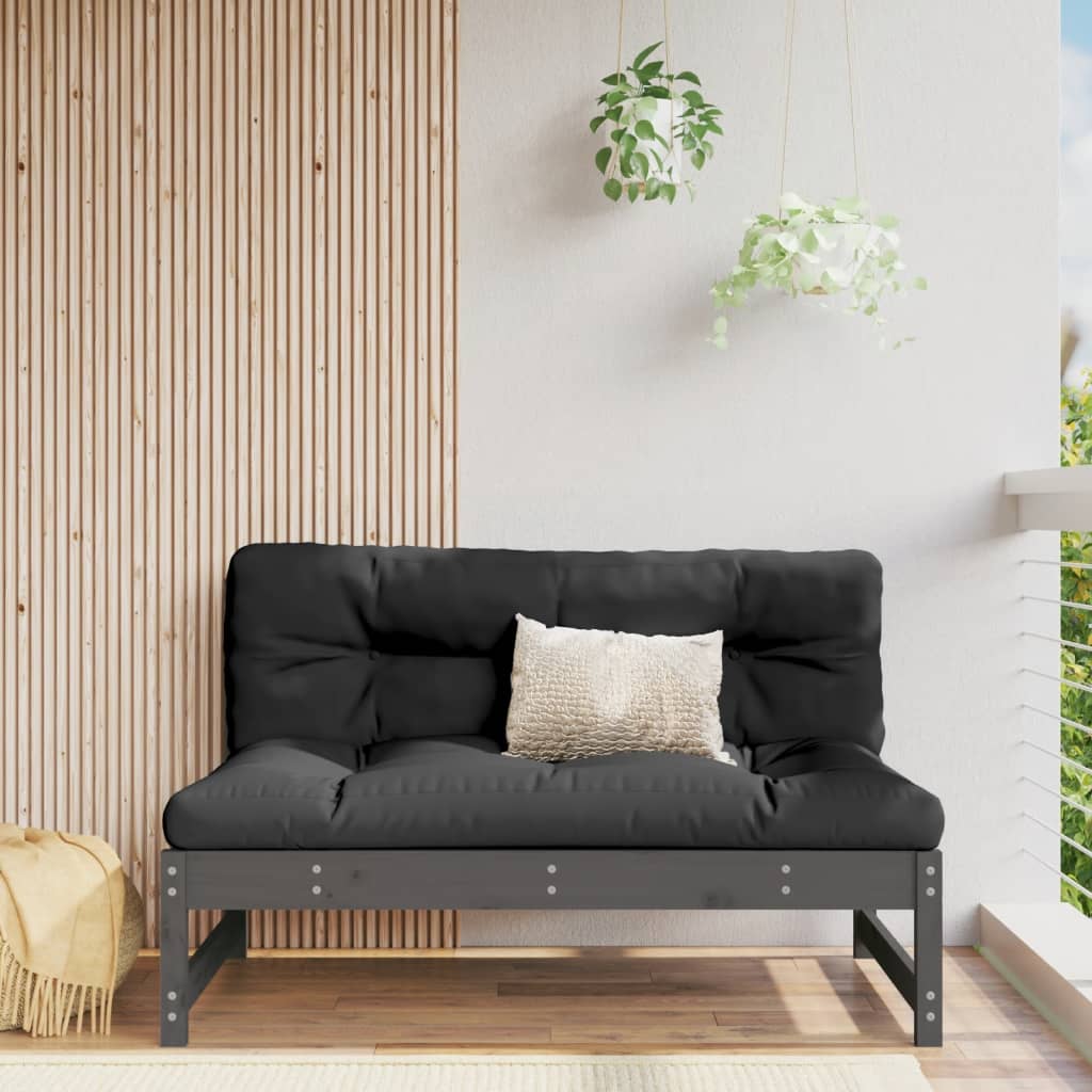 Berkfield Middle Sofa Grey 120x80 cm Solid Wood Pine