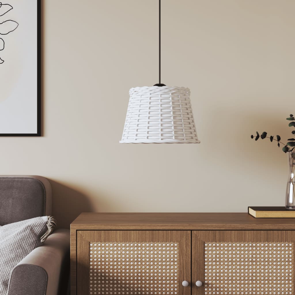 Berkfield Ceiling Lamp Shade White �â�_25x17 cm Wicker