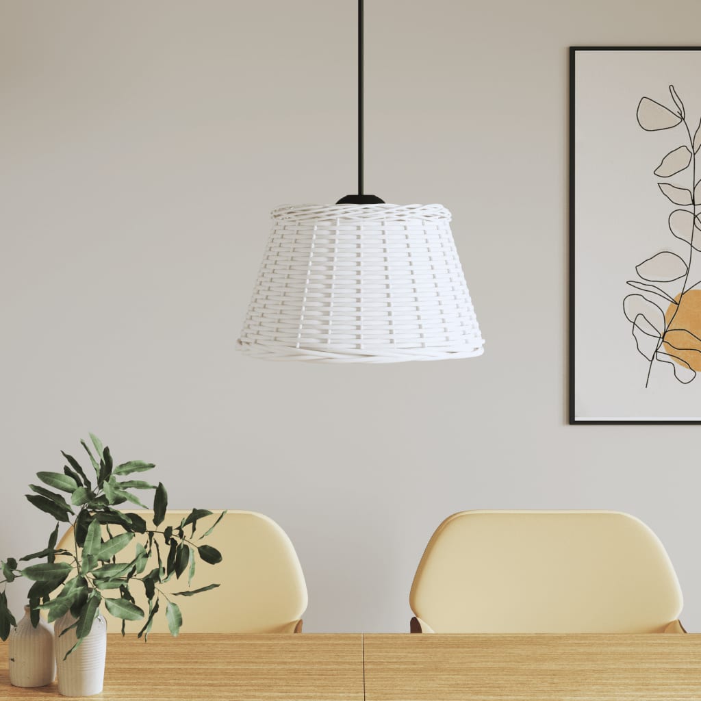 Berkfield Ceiling Lamp Shade White �_�”�_50x30 cm Wicker
