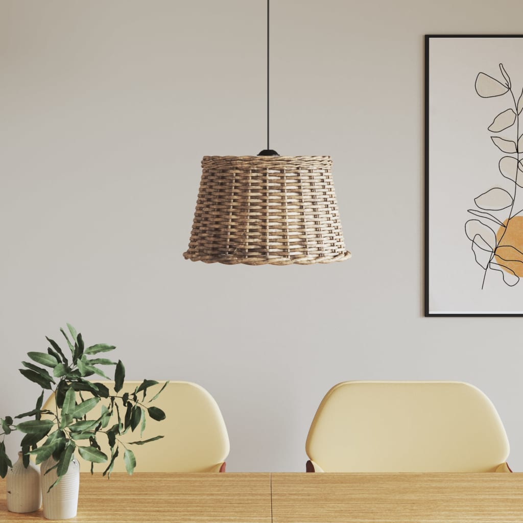 Berkfield Ceiling Lamp Shade Brown �_�”�_45x28 cm Wicker