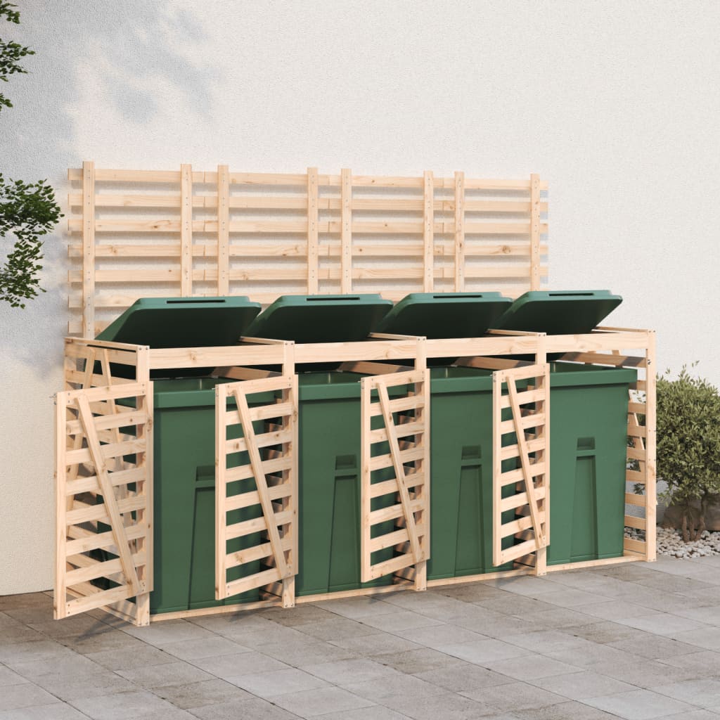 Berkfield Quadruple Wheelie Bin Storage Solid Wood Pine