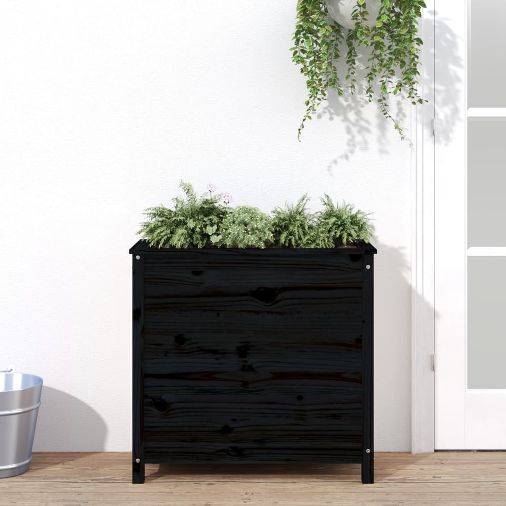 Berkfield Garden Planter Black 82.5x40x78 cm Solid Wood Pine