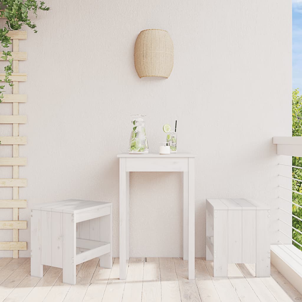 Berkfield Garden Stools 2 pcs White 40x36x45 cm Solid Wood Pine