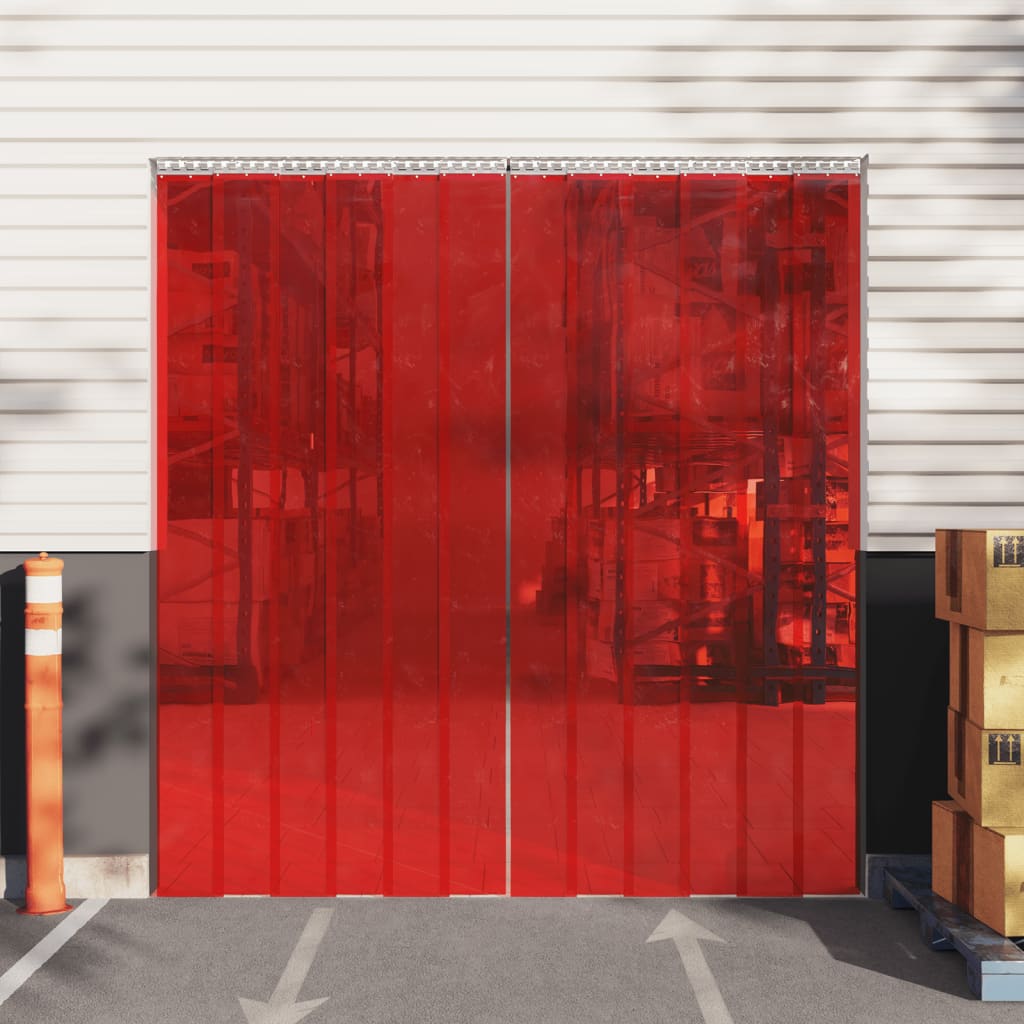Berkfield Door Curtain Red 200 mmx1.6 mm 50 m PVC
