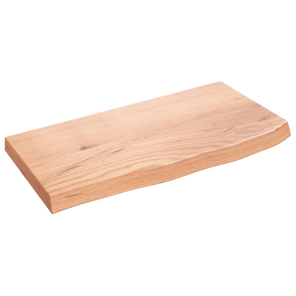 Berkfield Wall Shelf Light Brown 60x30x4 cm Treated Solid Wood Oak