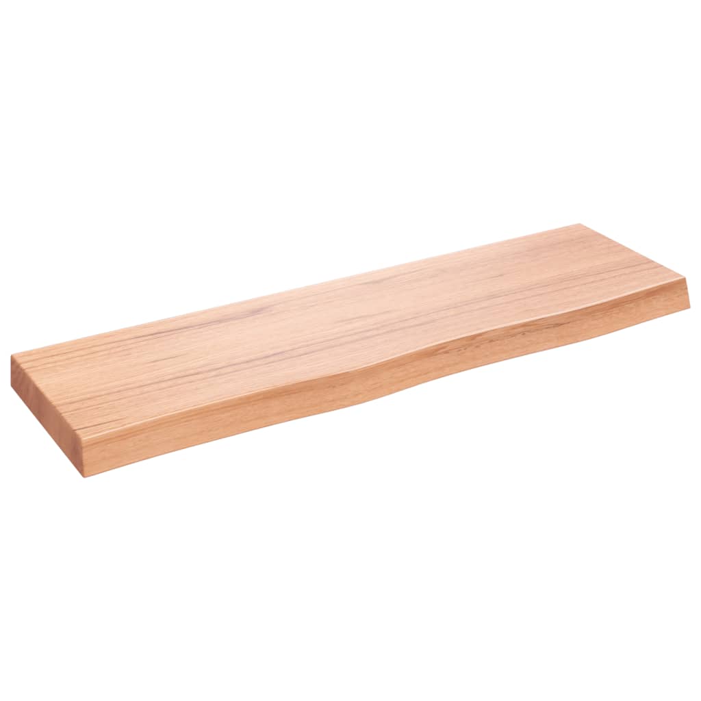 Berkfield Wall Shelf Light Brown 100x30x6 cm Treated Solid Wood Oak