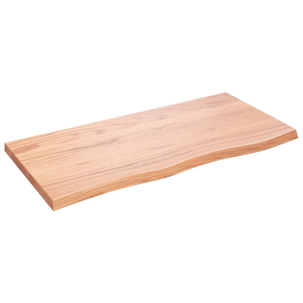 Berkfield Wall Shelf Light Brown 100x50x4 cm Treated Solid Wood Oak