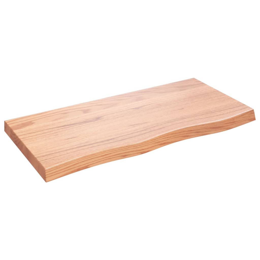 Berkfield Wall Shelf Light Brown 100x50x6 cm Treated Solid Wood Oak