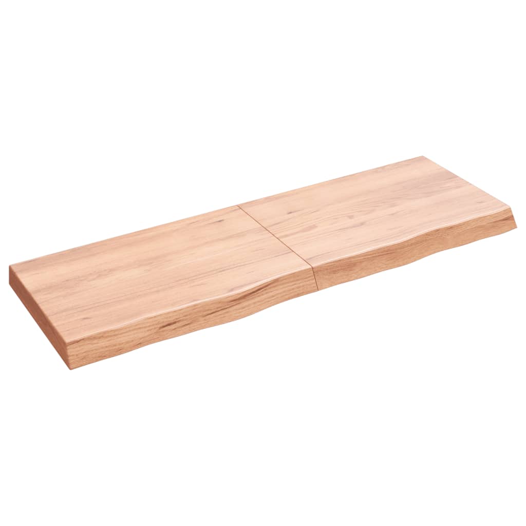 Berkfield Wall Shelf Light Brown 120x40x6 cm Treated Solid Wood Oak
