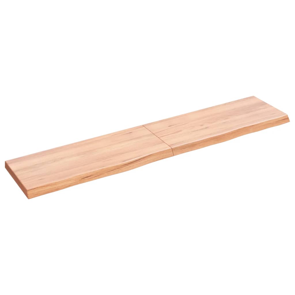 Berkfield Wall Shelf Light Brown 140x30x4 cm Treated Solid Wood Oak