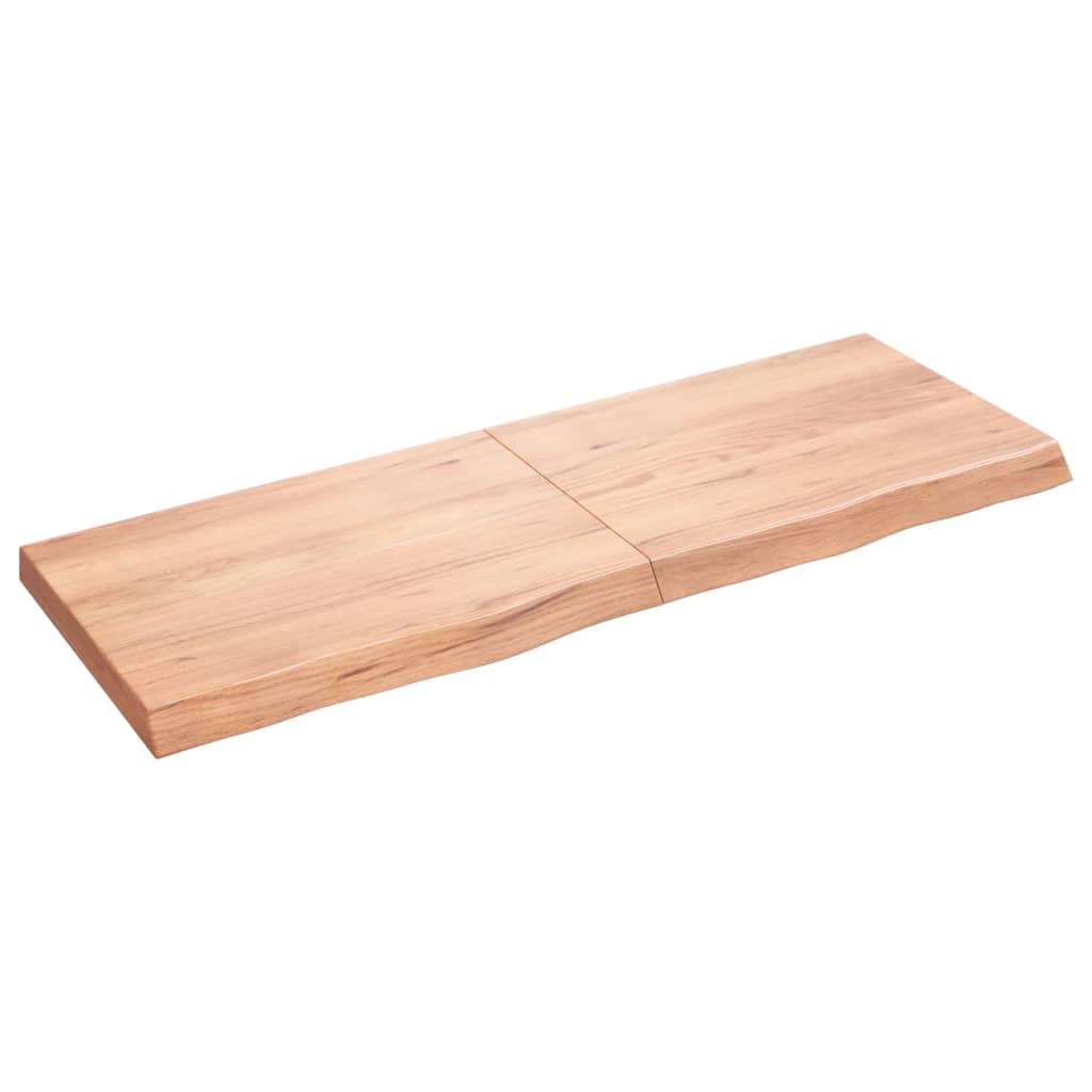 Berkfield Wall Shelf Light Brown 140x50x6 cm Treated Solid Wood Oak